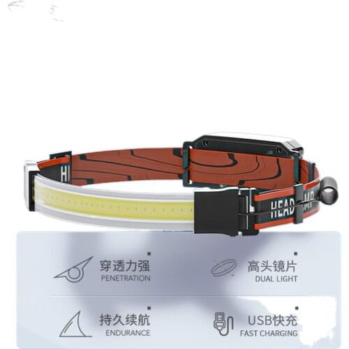 18650 headlight glare lithium rechargeable bright glare night run site head mounted floodlight headlight flashing cob