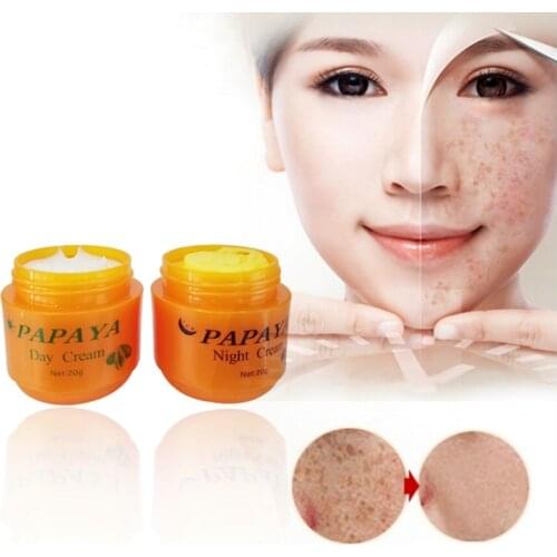 2 Bottles Papaya Whitening Facial Cream Anti Freckle Improve Dark Skin Refreshing Face Skin Care Lasting Moisturizing Face Care