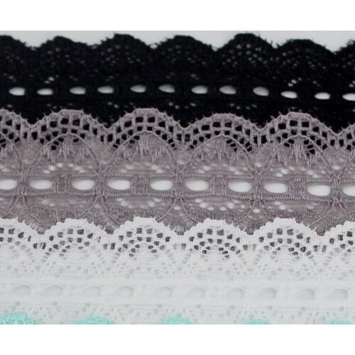 3.5cm Width middle button Tulle Wave elastic lace ribbon for Sewing Wedding Decoration 15 yards