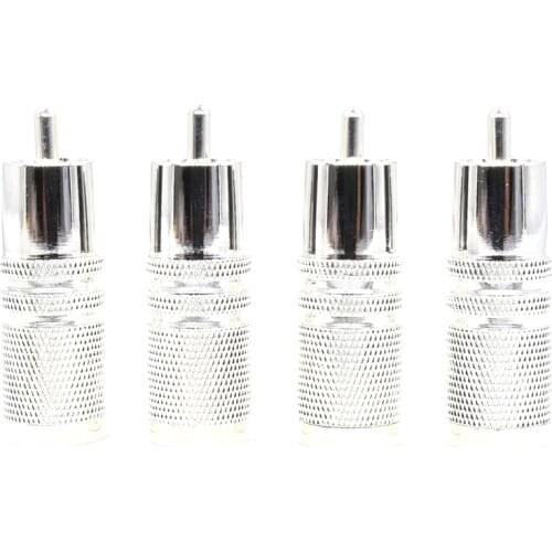 4pcs HI FI Audio silver plated Audio RCA Plug