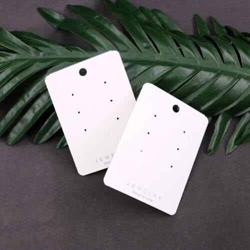 400Pcs/lot 6*8cm White Paper PVC Drop Stud Earrings Cards Accessories Jewelry Package Hanger Card Tags Custom Logo Cost Extra