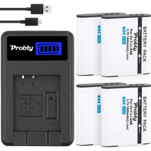 LI-90B Camera Battery+Charger For Olympus Tough TG-1 iHS TG-2 iHS TG-3 TG-4 SH50 Olympus SP-100 Olympus SP-100EE Olympus SH-1