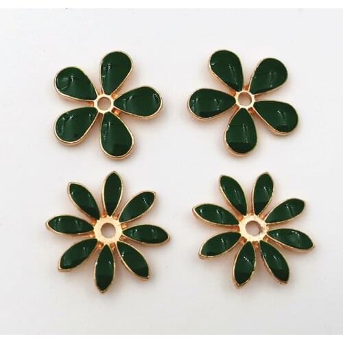 SIXTY TOWFISH 10 pieces DIY Jewelry Accessories Alloy Filigree Enamel Flowers Slice Charms Spacers Beads