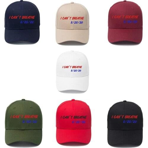 Baseball Cap I CAN'T BREATHE Embroidery HatSummer Unisex Structured Cap Hip Hop For Men Women Grinding Multicolor New Arrival