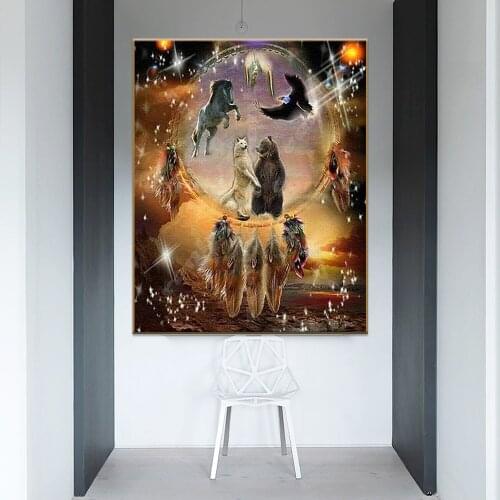 DIY Painting By Numbers Animal Totem Abstract Art Pictures Coloring By Numbers Decorative Canvas Oil Paintings Unique Gift