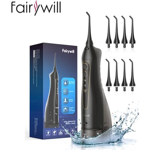 Fairywill Water Flossers 300ML Oral Irrigator Large Capacity Rechargeable Portable Dental Water Tank Waterproof Teeth Cleaner