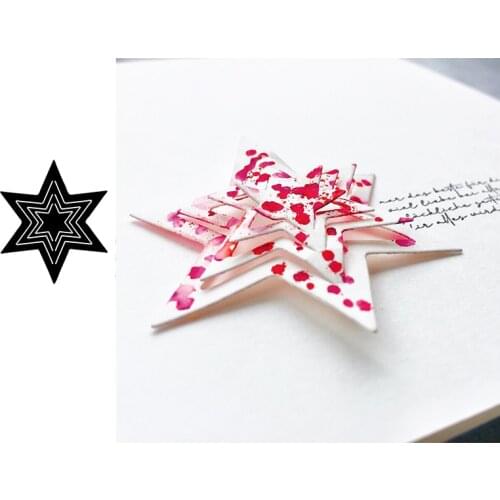 Cascading layered pentagram metal cutting cut dies mold new 2019 Scrapbook cards making paper craft knife mould blade punch