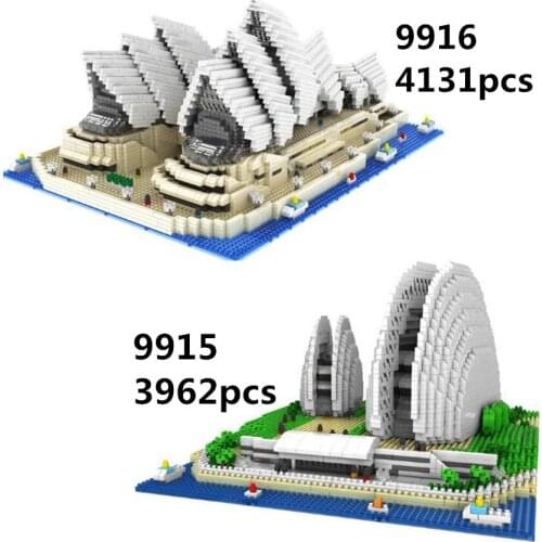 DIY Architecture mirco City set Grand Theater Building Blocks Children Toys Educational 3D Model Bricks Kids Gifts