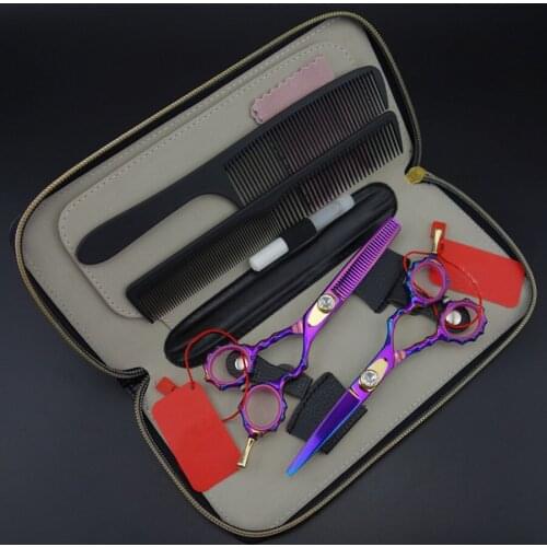 5.5 inch High Quality Professional Hair scissors set Cutting Thinning scissors Personality Barber shears High-grade