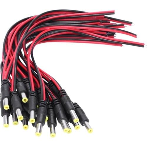New 20 pcs 5.5 x 2.1mm Male DC Power Jack Plug CCTV Camera power connection line
