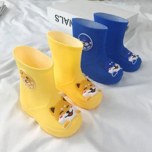 2019 New Kids Fashion Cartoon Rain Boots Girls Boys Children Non-slip Lovely Rainboots Loverly Waterproof Overshoes Water Shoes