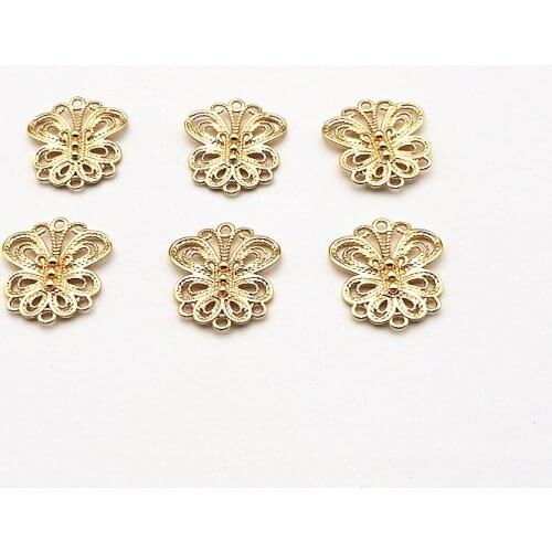 New arrival! 19x17mm100pcs Copper Butterfly shape Charm for Ear DIY Making parts,Jewelry Accessories Findings & Component