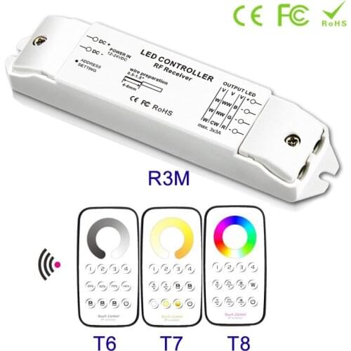 NEW Constant voltage Mini Multi-Zone CCT RGBW Dimmer Controller DC12V 24V RF Receiver led strip touch controller remote control