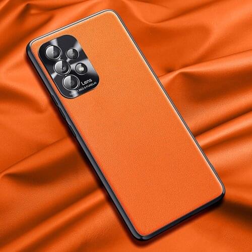 Lens Protective Shell Coque Vegan PU Leather Luxury Case for Samsung Galaxy A52 A72 A32 5G 4G A326B A325F Cover Shockproof Funda