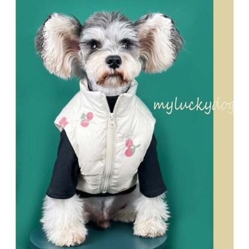 Dog Clothes Winter Pet Ropa Perro Costume Para For Small Medium Dogs Coat Chihuahua Designer Cherry Thick Warm Down Jacket Vest
