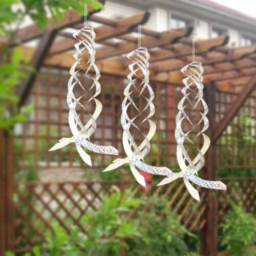 P15D Bird Repellent Devices Silver Wind Reflectors Hanging Reflective Deterrent Birds Garden Deco Scare Birds Away