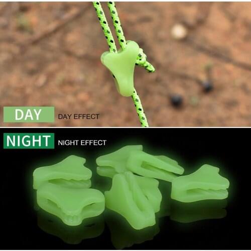 Anti-slip Triangle Tent Rope Buckle Support Rod Thunder Proof Caps Adjustable Outdoor Camping Luminous Awning
