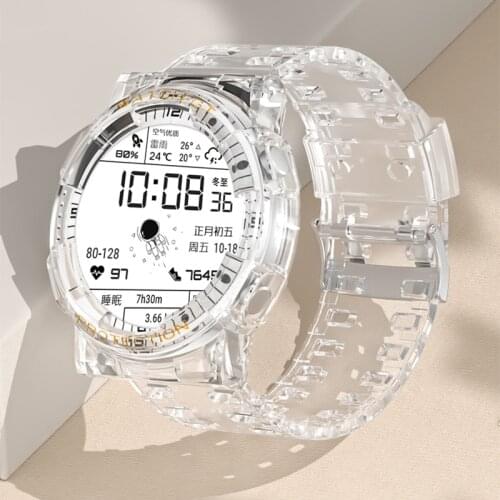 TPU 7 Colors Clear Watch strap For Huawei Watch GT2/GT2e Transparent Strap glory magic2 Protective Shell Newest Sport Watch Band