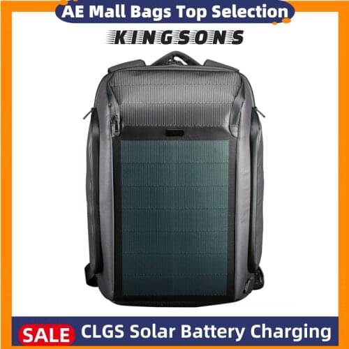 Kingsons NEW Solar Charging Backpack Multifunctional Anti-Theft Backpack Men Laptop Backpacks USB Charging High-end Version
