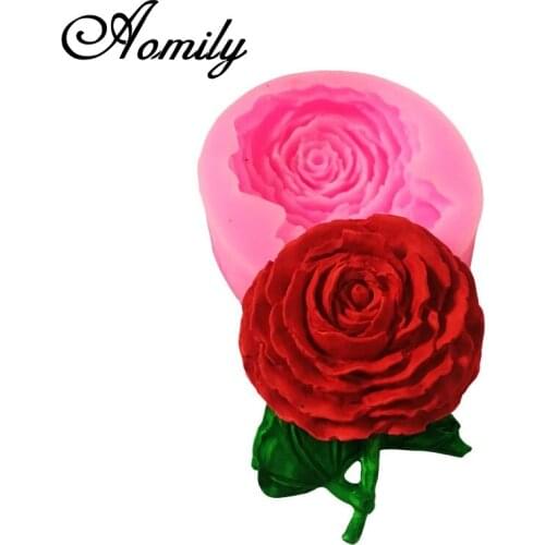 Aomily Rose Shaped Cake Fondant Lovely Chocolate Mold DIY Homemade Mousse Bread Silicone Mould Pastry Baking Decorating Tools
