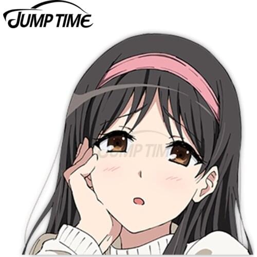 Jump Time Amagi Brilliant Park Adachi Eiko 9.8 Cute Anime Girl Peeker Vinyl Decal Window Waifu Car Stickers