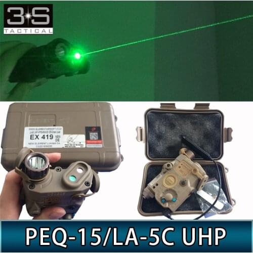 Tactical PEQ 15 LA-5C UHP Tactical Surefir Flashlight Green Laser IR LED Scout Light