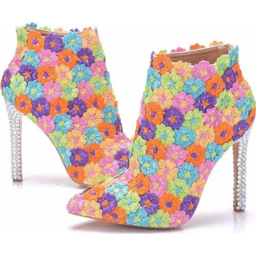 Hot Selling Women Shoes Pumps Dress Lace Pointed Toe Thin Heels 11CM Women Sexy High Heels Shoes Womens Wedding Shoes Party