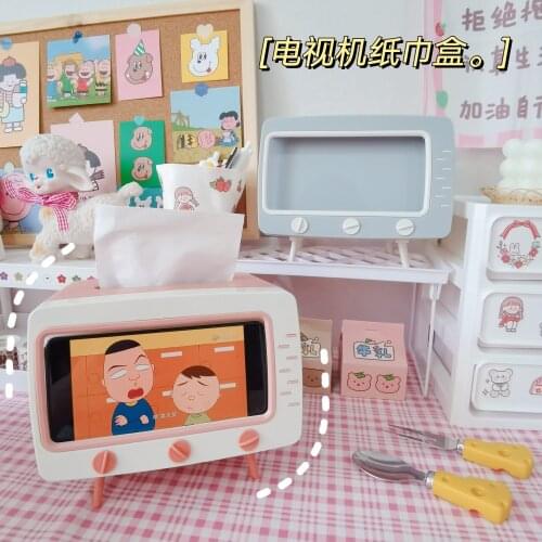 Creative TV tissue box household kitchen tissue storage living room drawer multifunctional mobile phone rack