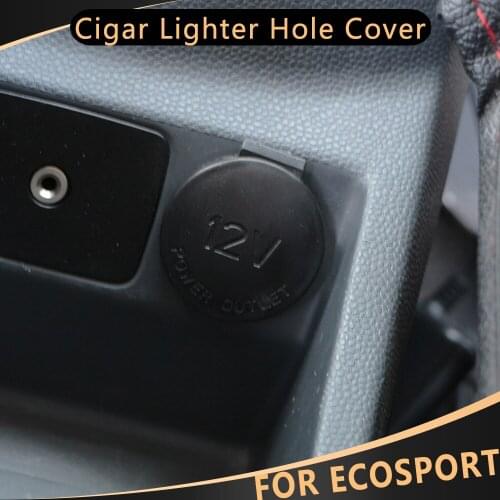 For Ford Ecosport 2013 - 2017 ABS Car Inner Cigar Cigarette Charge Lighter Hole Protective Cover Trim Interior Accessories
