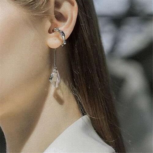 Zeojrlly Vintage Water Drop Women Clip Earrings Big Water Drop Earrings Cool Style Ear Clip Elegant Fashion Jewelry