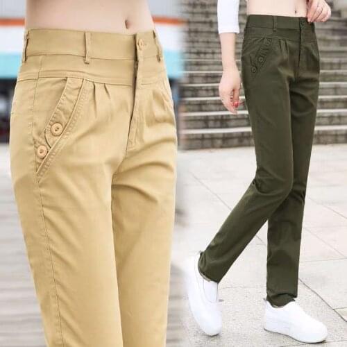 2020 Womens Trousers Spring Summer Stretch Waist Cotton Feet Pants Middle and Old Ladies Solid Casual Pants Large Size 3XL F145