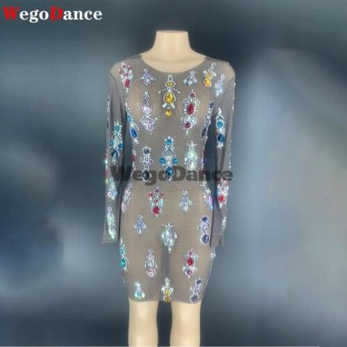 New Rhinestones Black Transparent Bar Long Sleeves Women Birthday Short Bridal Dresses