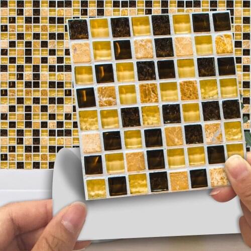 Rigid Mosaic Tile Stickers for Kitchen and Bathroom: Peel and Leave Glossy Crystal Film PVC Wall Stickers