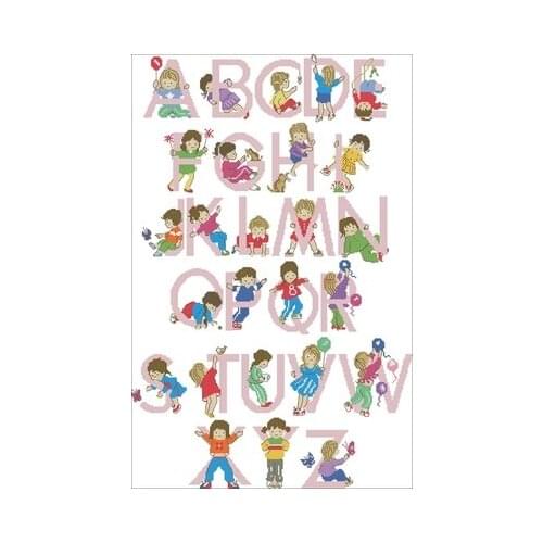 Magazine-Girl Alphabet ABC- Needlework,For Embroidery,DIY 14CT Unprinted Arts Cross stitch kits Set Cross-Stitching Home Decor