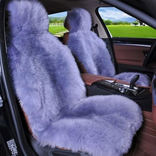 Winter 100% Natural Long Wool Car Seat Cover Mat Warm Australian Sheepskin Fur Auto Seat Cushion Plush Universal Size 1 piece
