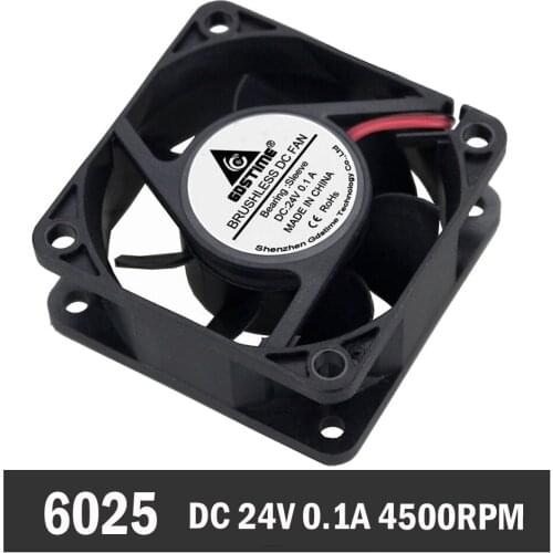 100PCS Gdstime DC 24V 2Pin 6025 60mmx25mm 60mm PC Computer Case Cooling Cooler Fan Fans