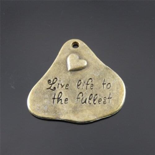 GraceAngie 15pcs Antique Bronze Charm Irregular Cute English Words Pendant Jewelry Findings Necklace Key Chain Accessories
