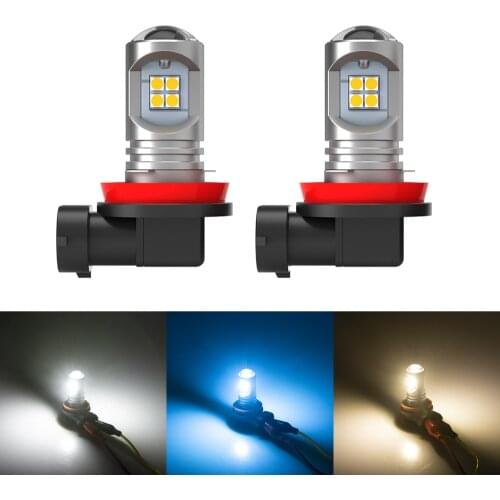 2pcs H11 LED Fog Light Bulbs H8 H9 H16 JP LED 3030 6000k White/4300k warm white 12V 24V DRL Car Daytime Running Auto Lamp