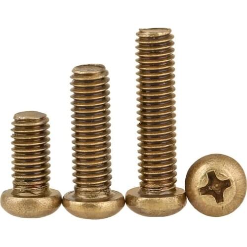 20PCS M2 M2.5 M3 M4 Brass cross screws Brass cross head screws Round head screws P screws