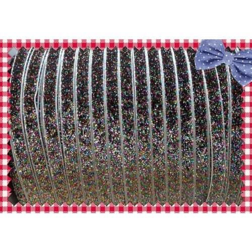 3/8" Stretch Rainbow Metallic Velvet Ribbon