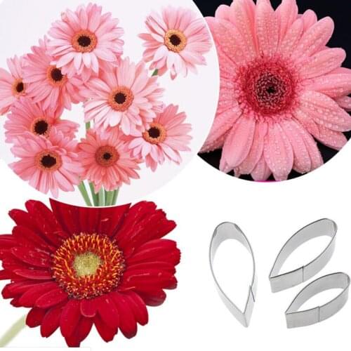 Chrysanthemum 3Pcs Stainless Stell Cookie Cutter Pastry & Biscuit Baking Cutter Cake Decorating Tools Cupcake Mold Fondant Tools