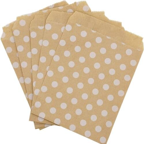 5-50pcs Paper Bags Treat bags Candy Bag Polka Dot Bags Christmas Birthday Party New Year Favors Supplies Gift Bags 13x18cm