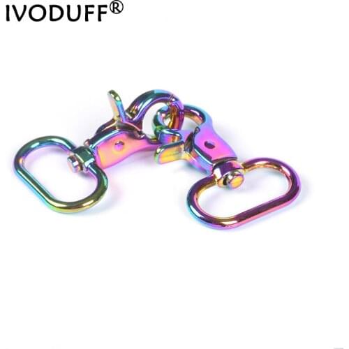 5pcs Metal Snap Hook, 1 inches Rainbow Color DIY Handbag Trigger Hook With High Quality