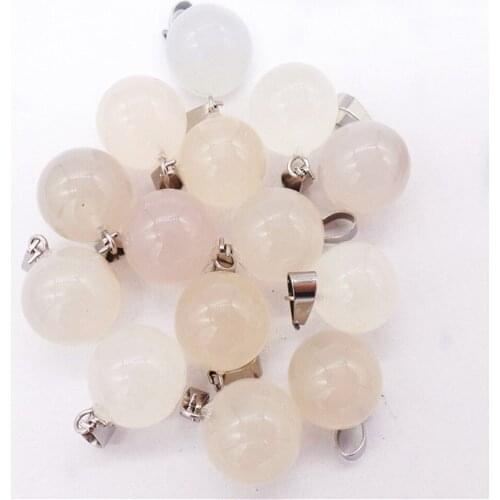 50Pcs 14mm Wholesale Pink Aventurine Ball Pendant Bead DIY Earrings Handmade Jewelry Accessories S720