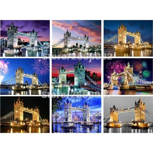 5D DIY Diamond Painting Bridge Full Square Drill Handmade Gift Diamond Embroidery Landscape Full Kits Home Decoration TT1766