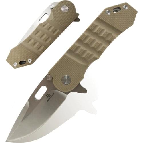 7.8" 60-61HRC Folding Knife, D2 Hunting Ball Bearing Knife, G10 Handle, Tactical Outdoor EDC Multi-function Tool, Sharp Durable