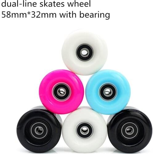 82A 58mm roller skates shoes wheel 58*32mm roller skating shoes ruedas using abec-7 skating bearing 58mm 32mm dual line 8 pcs