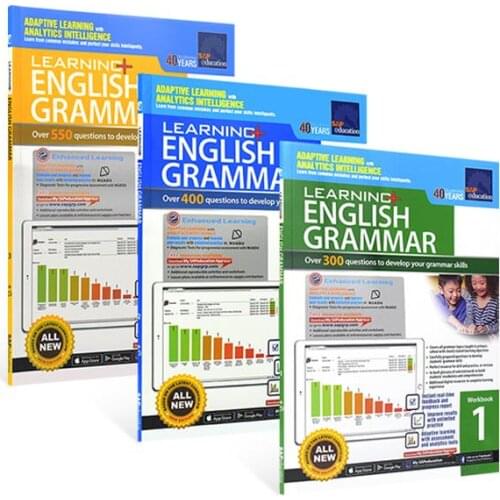 9 Books/Set SAP Learning Mathematics Book + SAP Learning English Grammar + SAP Learning English Vocabulary level 1-3 exercise