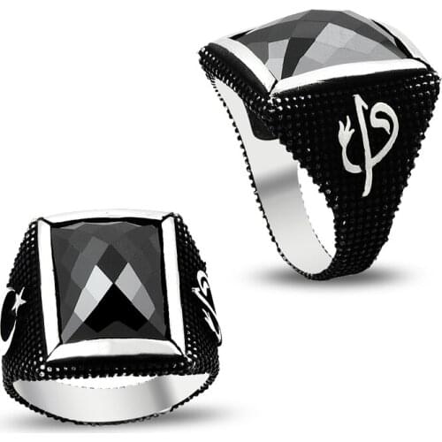 925 Silver English Flag Printed Casual Ring for Men