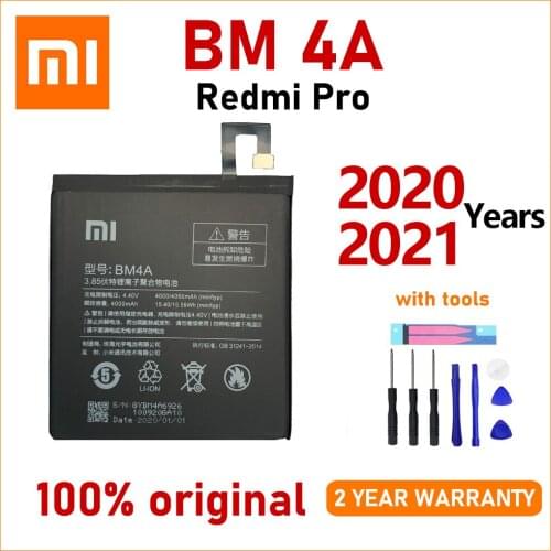 Xiao Mi Original 4000mAh BM4A Phone Battery for xiaomi Redmi Pro Replacement Battery High Quality Phone Batteries+Free Tools